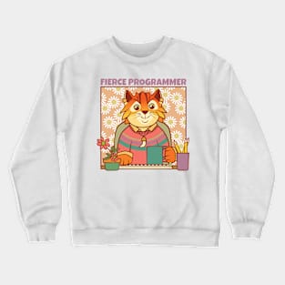 Fierce Programmer Tiger Cat Crewneck Sweatshirt